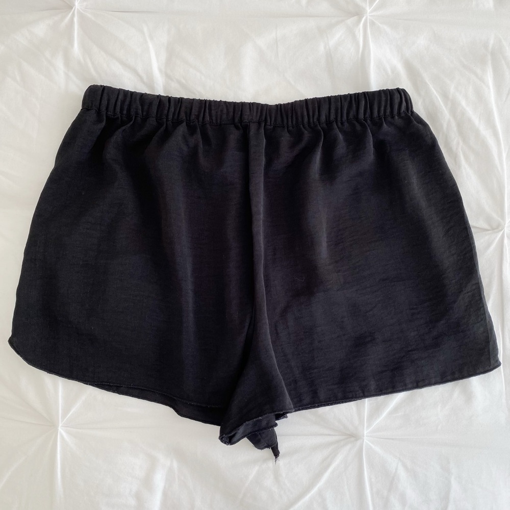 Zara | Silky Black Shorts - Picture 3 of 4